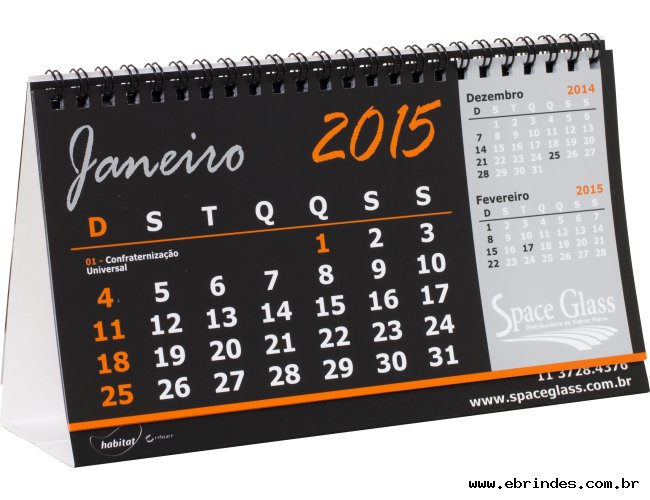 Calendrio de mesa com 12 folhas