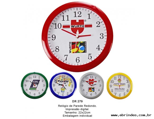 Relógio de Parede Redondo 24 cm