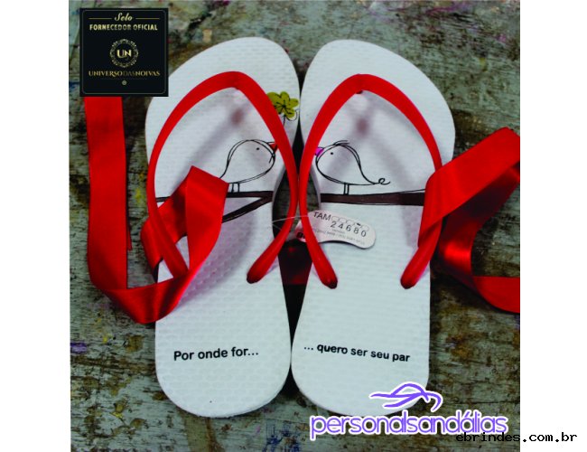 Sandalia Personalizada para Casamento (chinelo borracha)