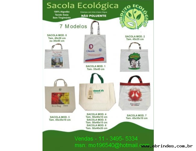 Sacolas Ecologicas em Sarja Cru