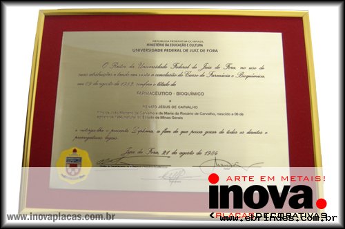 Rplica diploma em lato