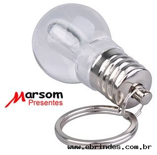 Chaveiro miniatura de Lampada Acende c/ leds Branco