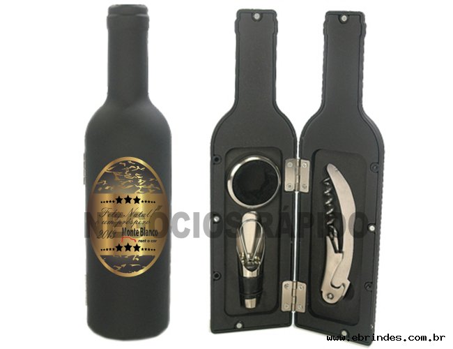 Kit Vinho Garrafa 3 Peas Com Rtulo Personalizado