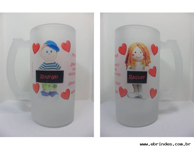 Caneca de chopp de vidro jateado 450ml