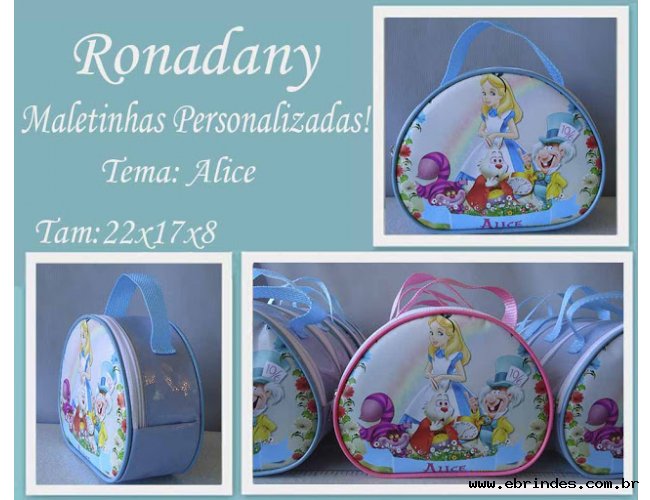 Maletinhas  personalizadas  tema Alice no Pas das Maravilhas .