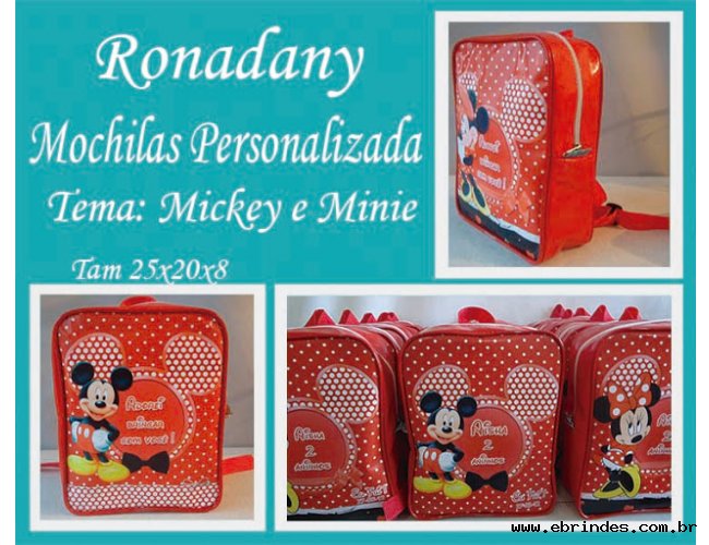 Mochilinhas personalizadas  tema Minie